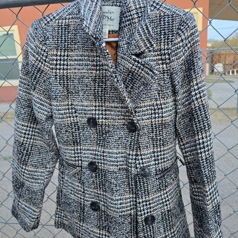 Macy's Plaid Pea Coat